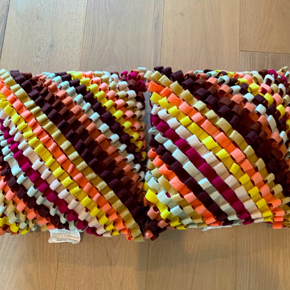 Two Missoni for Target multicolor feltloop pillows